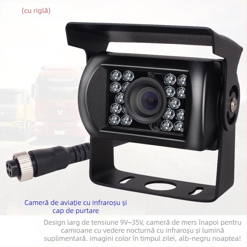 Cameră auto universală 12V, vedere nocturnă infraroșu, impermeabilă, monitorizare imagine la mers înapoi