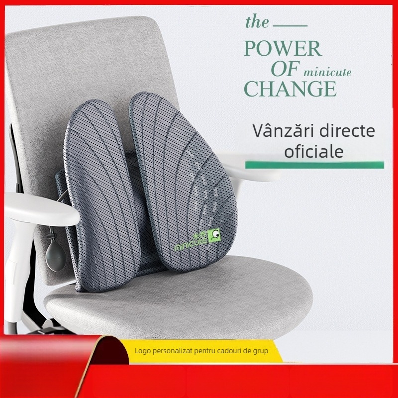 Perne ergonomice lombare pentru scaun de birou, ABS material, logo imprimat, potrivite pentru șederi prelungite