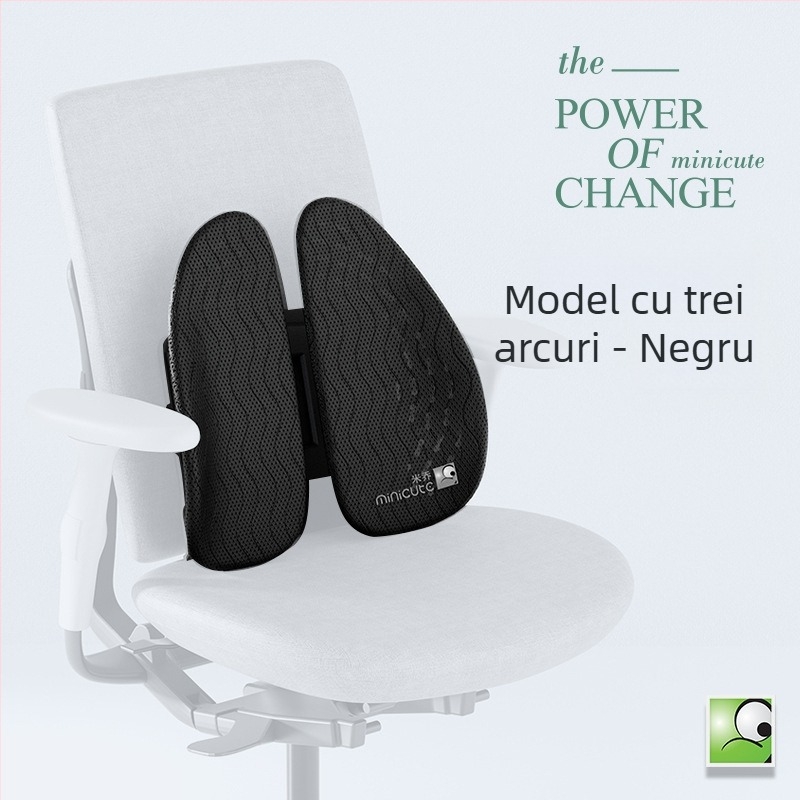 Perne ergonomice lombare pentru scaun de birou, ABS material, logo imprimat, potrivite pentru șederi prelungite