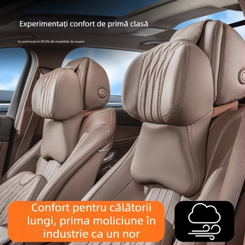 Pernă de cap și gât pentru mașină cu spumă cu memorie, piele artificială, potrivire universală, utilizare în toate sezoanele, personalizabilă