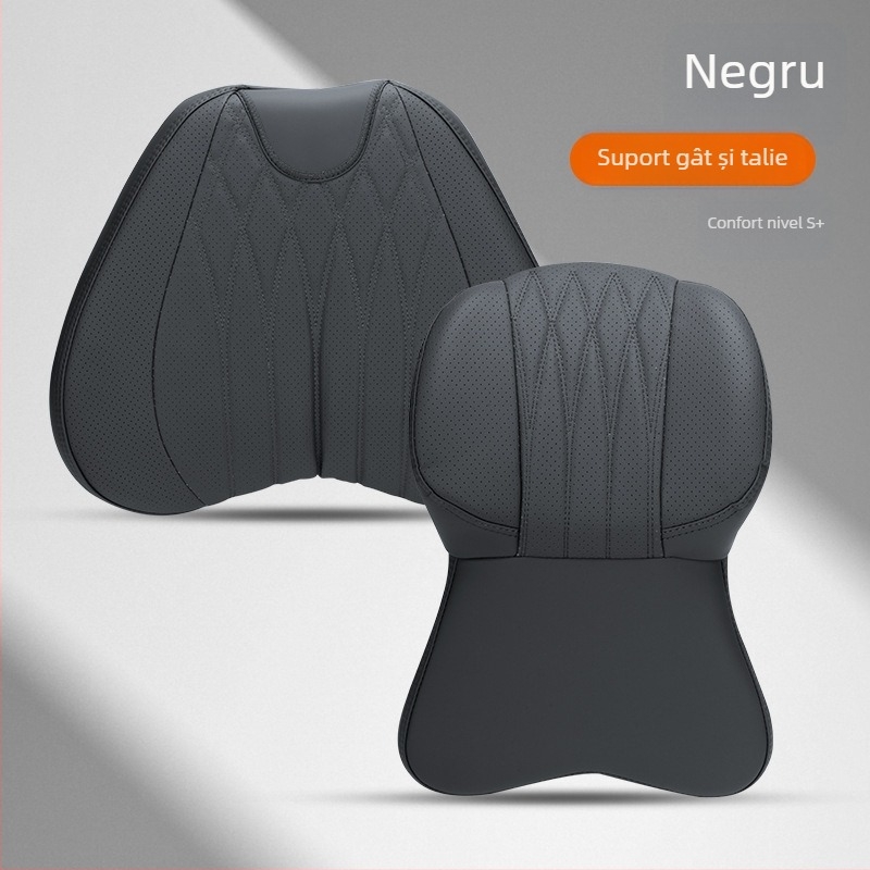 Pernă de cap și gât pentru mașină cu spumă cu memorie, piele artificială, potrivire universală, utilizare în toate sezoanele, personalizabilă