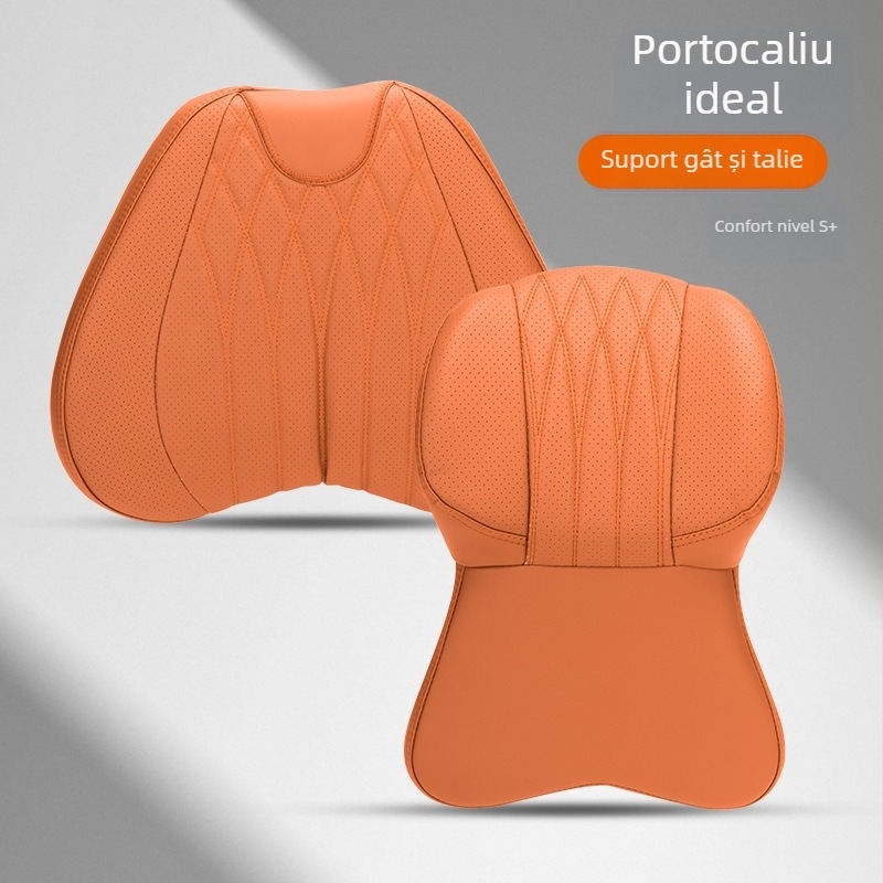 Pernă de cap și gât pentru mașină cu spumă cu memorie, piele artificială, potrivire universală, utilizare în toate sezoanele, personalizabilă