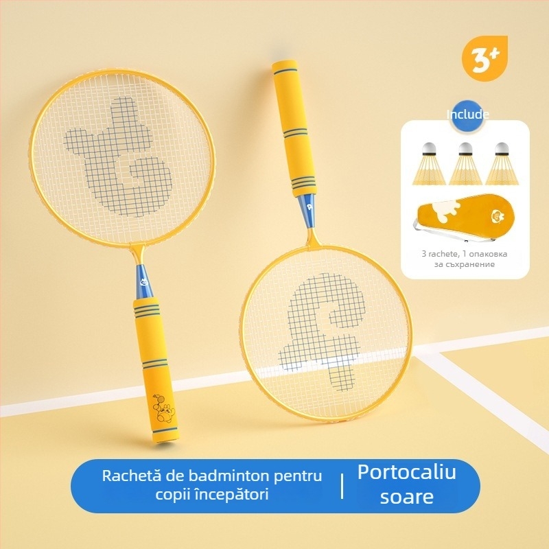 Set badminton pentru copii – ultra-ușor, 95–100 g; cadru din aliaj de fier; lovire directă; pentru copii; joc în aer liber
