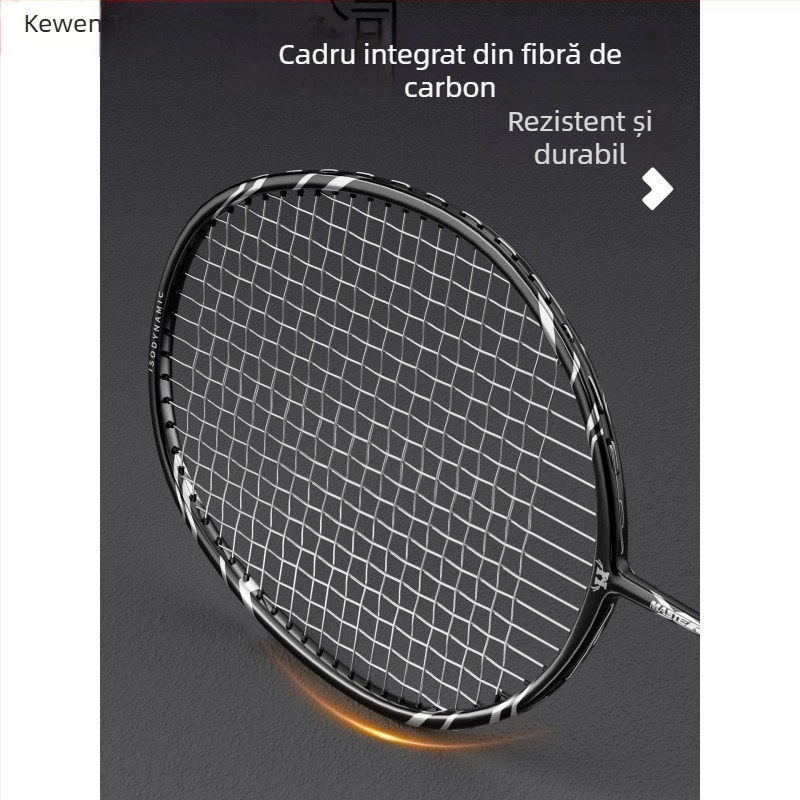 Rachetă de badminton – Kewen, cadru din fibră de carbon, greutate 75–79 g, grosime mâner G-3, duritate moderată