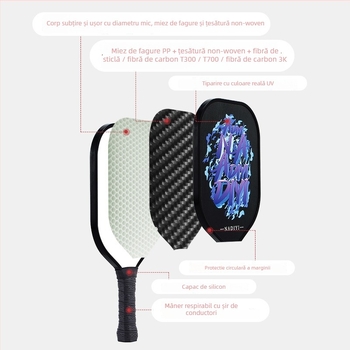 Set de palete pickleball din fibră de sticlă, 220 g, Napyi, ambalaj la cerere