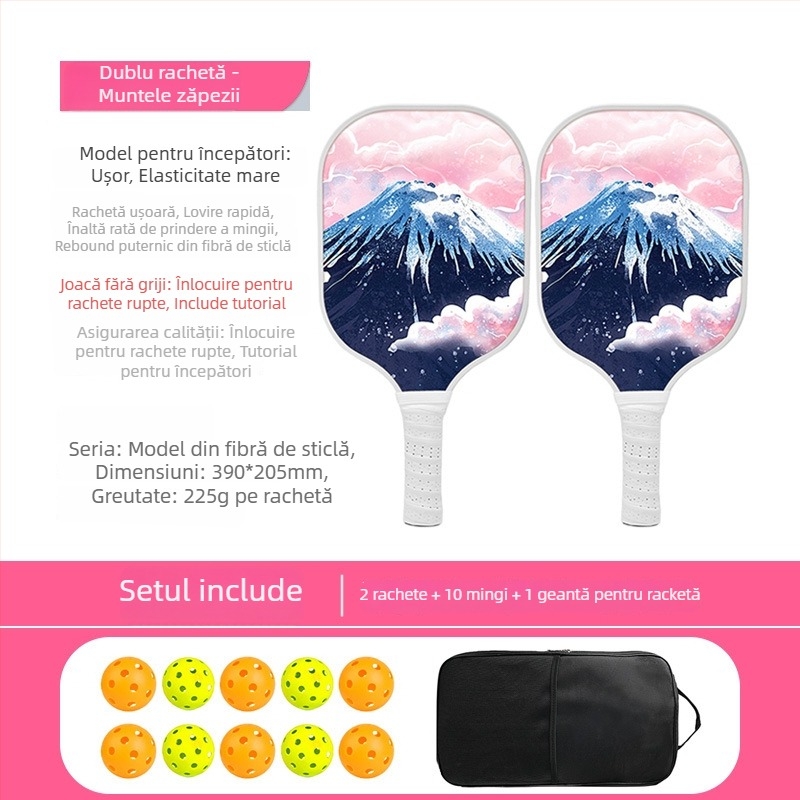 Set paletă pickleball din fibră de sticlă, nucleu honeycomb, brand Ugin, greutate 500 g