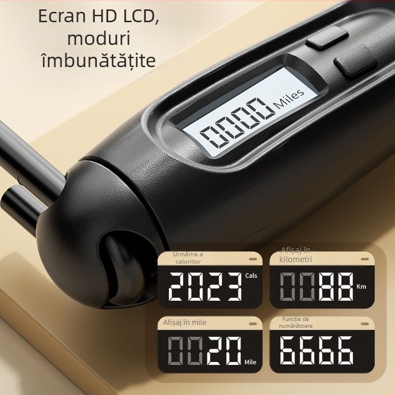 Sfoară de sărit cu numărătoare pentru adulți, utilizare dublă, din PVC pentru antrenament acasă