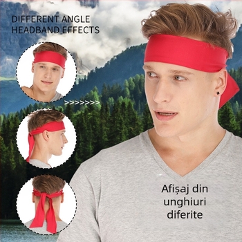 Bandă unisex pentru tenis cu curea reglabilă, poliester, absorbantă a transpirației, pentru sporturi în aer liber