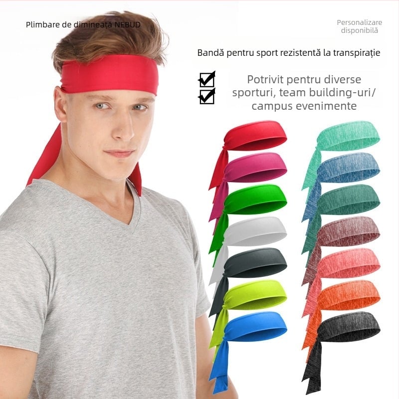 Bandă unisex pentru tenis cu curea reglabilă, poliester, absorbantă a transpirației, pentru sporturi în aer liber