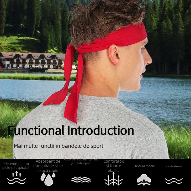 Bandă unisex pentru tenis cu curea reglabilă, poliester, absorbantă a transpirației, pentru sporturi în aer liber