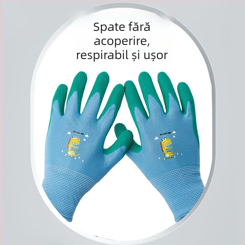 Mănuși pentru copii pentru plajă și snorkeling, pentru căutare pe mal și capturare de crabi, protecție împotriva strângerii și înțepăturilor, impermeabile — Material: mătase cu motive florale; Categoria: mănuși de plajă/înot; Fără procesare