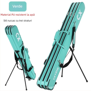 Geantă pentru undiță de pescuit, husă rigidă, capacitate mare, PU material, neimpermeabilă