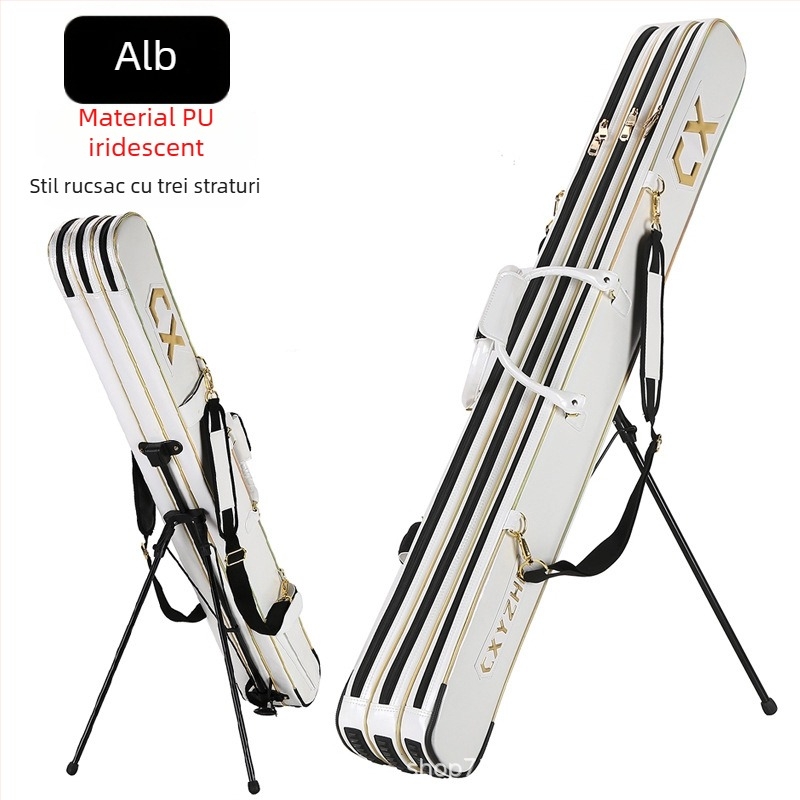 Geantă pentru undiță de pescuit, husă rigidă, capacitate mare, PU material, neimpermeabilă