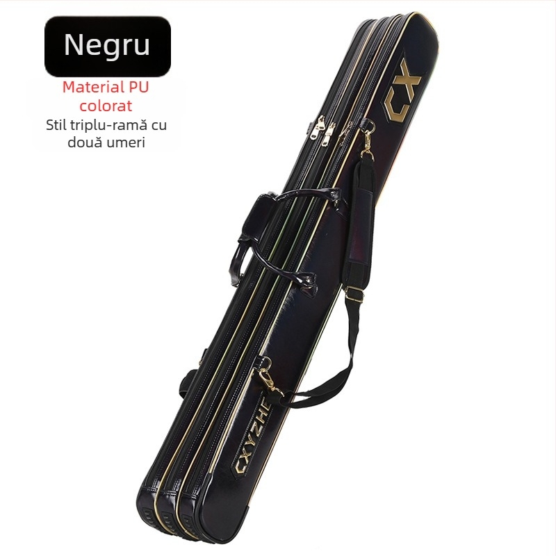 Geantă pentru undiță de pescuit, husă rigidă, capacitate mare, PU material, neimpermeabilă