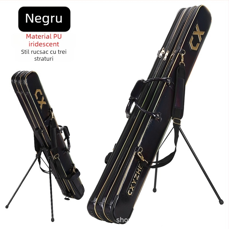 Geantă pentru undiță de pescuit, husă rigidă, capacitate mare, PU material, neimpermeabilă