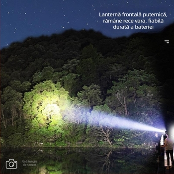 Lampa frontală 985 — baterie 18650, impermeabilă, rază de iluminare 1000 m, autonomie 24 h