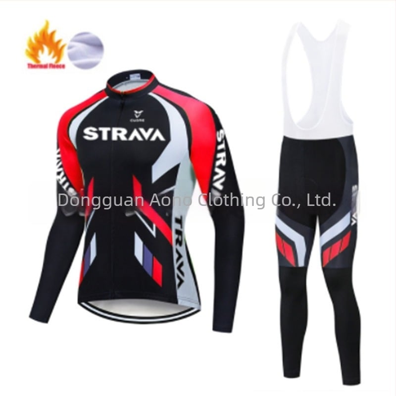 Pantaloni de ciclism cu bretele, căptuțiți cu fleece, calzi iarna, unisex