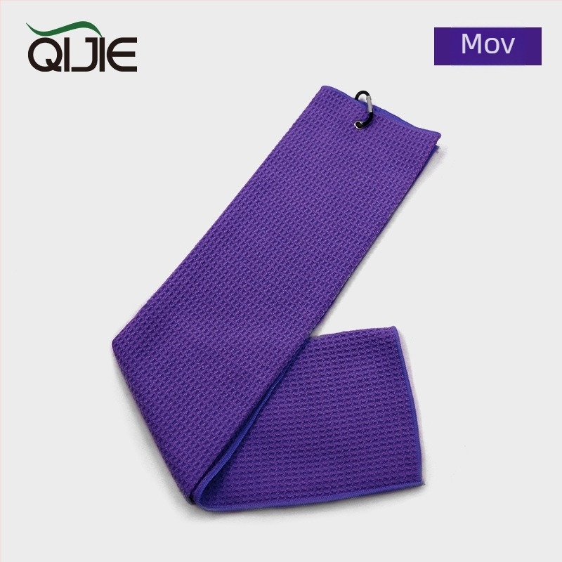 Prosop de golf din microfibră, model cu textură waffle, 260 g, țesătură simplă, logo imprimat.