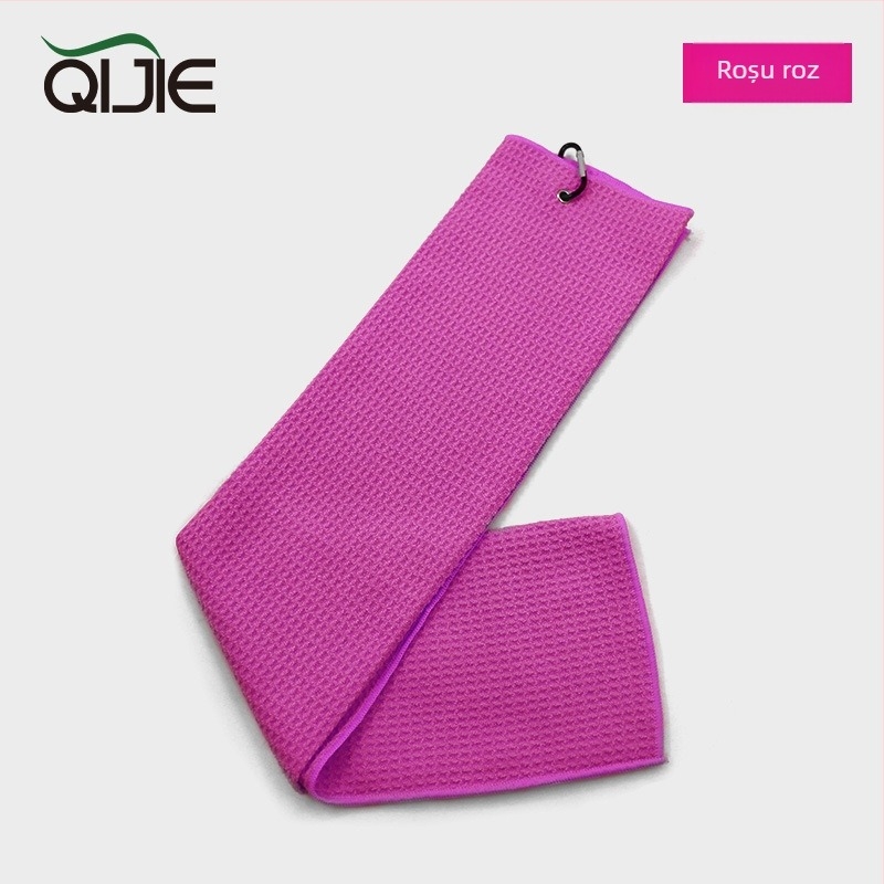 Prosop de golf din microfibră, model cu textură waffle, 260 g, țesătură simplă, logo imprimat.