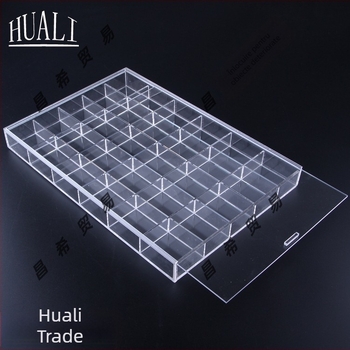 Cutie de depozitare pentru bijuterii cu compartimente în grilă, transparent, praf protejat, material hârtie, stil pastoral