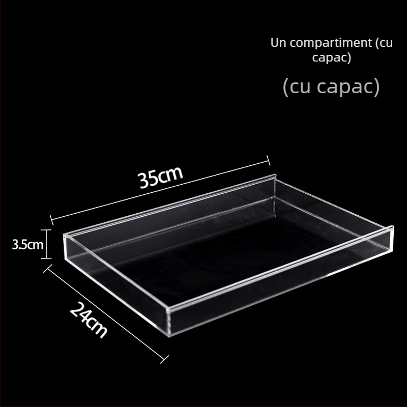 Cutie de depozitare pentru bijuterii cu compartimente în grilă, transparent, praf protejat, material hârtie, stil pastoral