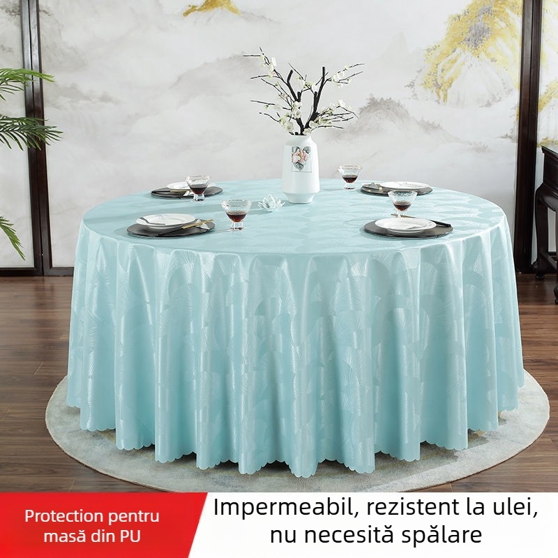 Față de masă rotundă din PVC – impermeabilă, rezistentă la ulei, anti-alunecare, stil hotelier