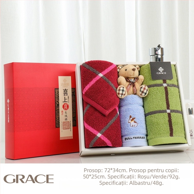 Set prosoape în cutie cadou, din bumbac 100%, 100 g, cu imprimare a logo-ului, personalizabil