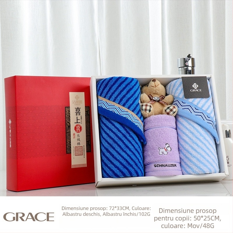 Set prosoape în cutie cadou, din bumbac 100%, 100 g, cu imprimare a logo-ului, personalizabil