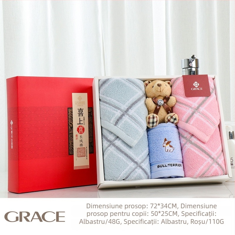 Set prosoape în cutie cadou, din bumbac 100%, 100 g, cu imprimare a logo-ului, personalizabil