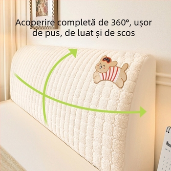 Husă pentru capul patului din Cloud Velvet, elastică, compatibilă universal cu paturile din lemn, detașabilă și lavabilă la mașina de spălat