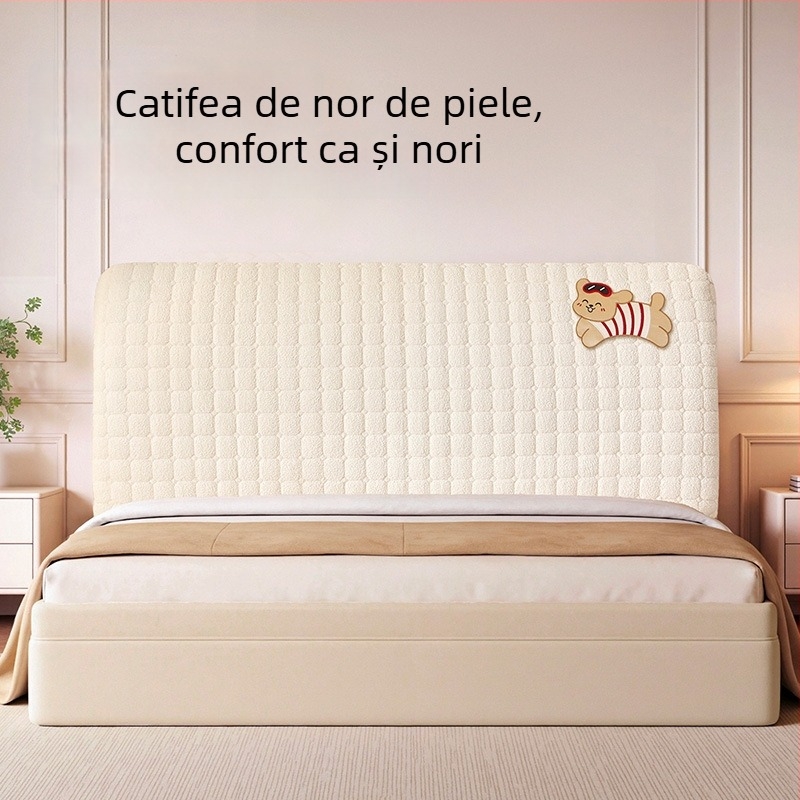 Husă pentru capul patului din Cloud Velvet, elastică, compatibilă universal cu paturile din lemn, detașabilă și lavabilă la mașina de spălat