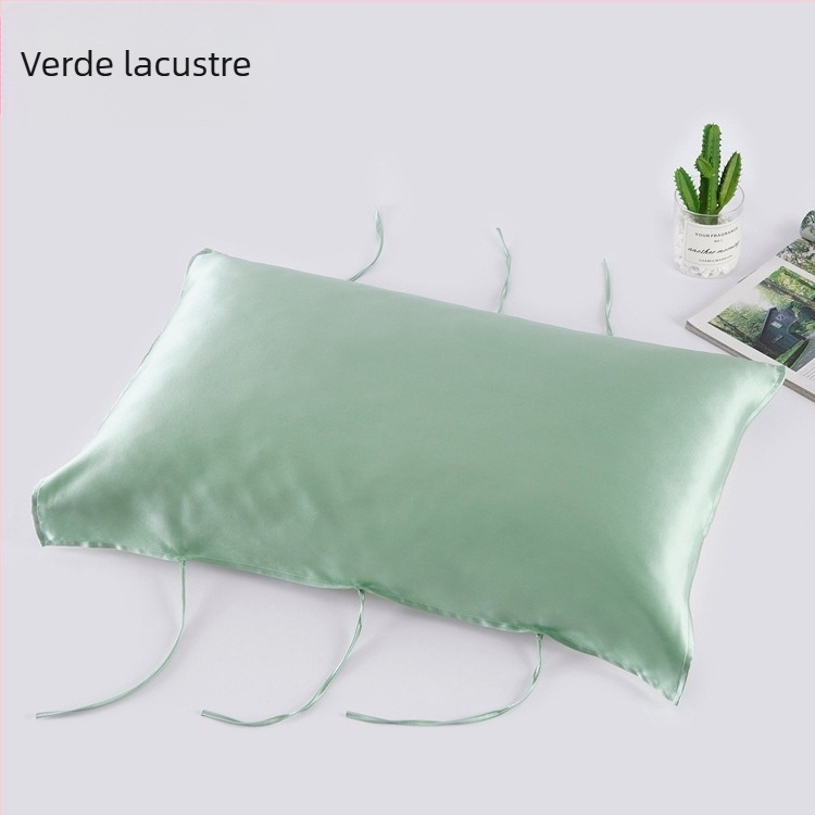 Prosop de pernă din mătase Mulberry, 30 Momme, cu șnur, 100% mătase, îngrijire păr, somn confortabil