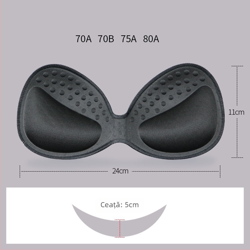 Pad de sân din burete, tip unic pentru sutien sport — fără cusături, gros, respirabil, evidențiază decolteul