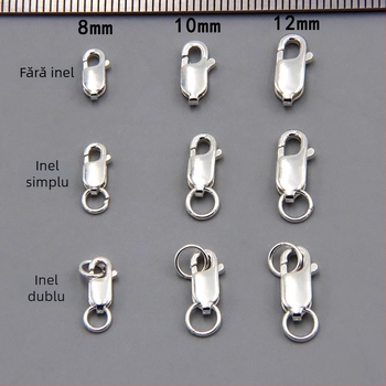 Încuietoare pentru bijuterii din argint 925 pur – buton pătrat, electroplating, stil chinezesc nou