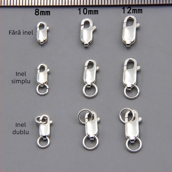 Încuietoare pentru bijuterii din argint 925 pur – buton pătrat, electroplating, stil chinezesc nou