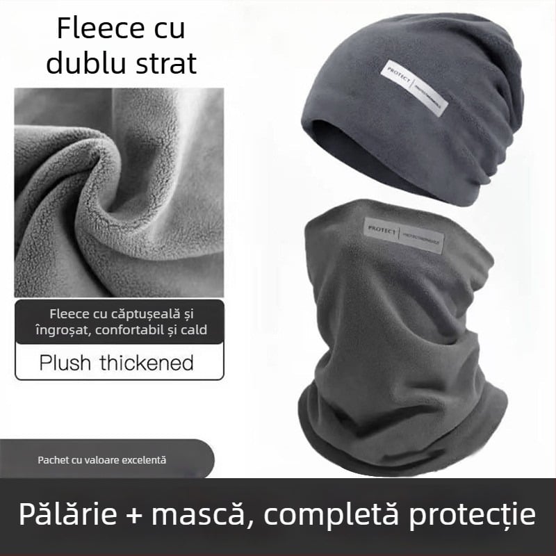 Eșarfă caldă de iarnă pentru gât, căptușeală de fleece și design gros, rezistentă la vânt, unisex, pentru ciclism și schi (căptușeală fleece, design gros, rezistent la vânt, pentru ciclism și schi)