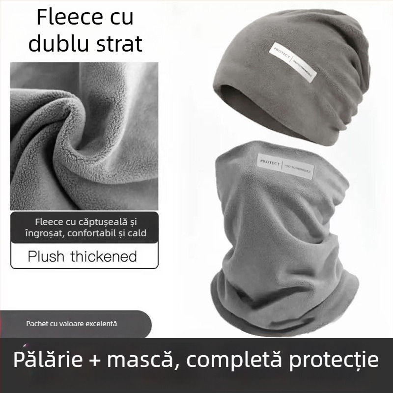 Eșarfă caldă de iarnă pentru gât, căptușeală de fleece și design gros, rezistentă la vânt, unisex, pentru ciclism și schi (căptușeală fleece, design gros, rezistent la vânt, pentru ciclism și schi)