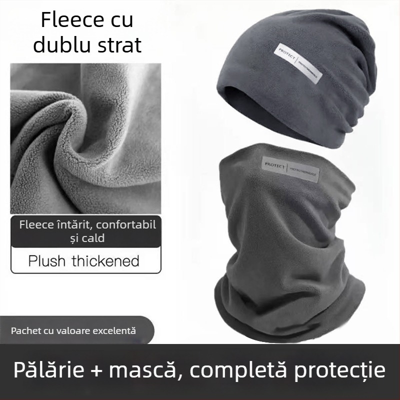 Eșarfă caldă de iarnă pentru gât, căptușeală de fleece și design gros, rezistentă la vânt, unisex, pentru ciclism și schi (căptușeală fleece, design gros, rezistent la vânt, pentru ciclism și schi)