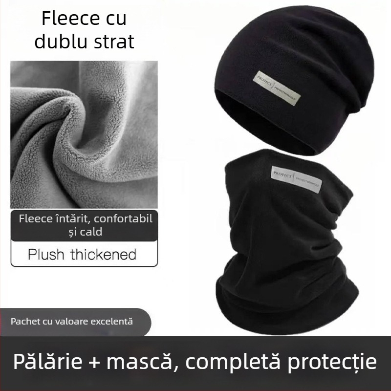 Eșarfă caldă de iarnă pentru gât, căptușeală de fleece și design gros, rezistentă la vânt, unisex, pentru ciclism și schi (căptușeală fleece, design gros, rezistent la vânt, pentru ciclism și schi)