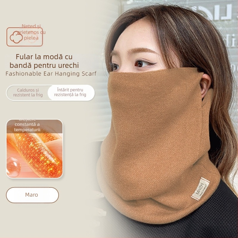Eșarfă caldă de iarnă pentru gât, căptușeală de fleece și design gros, rezistentă la vânt, unisex, pentru ciclism și schi (căptușeală fleece, design gros, rezistent la vânt, pentru ciclism și schi)