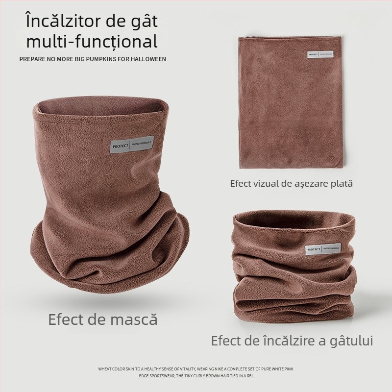 Eșarfă caldă de iarnă pentru gât, căptușeală de fleece și design gros, rezistentă la vânt, unisex, pentru ciclism și schi (căptușeală fleece, design gros, rezistent la vânt, pentru ciclism și schi)