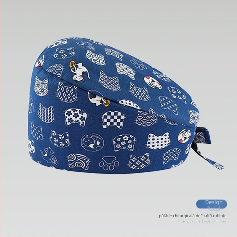 Șapcă chirurgicală din bumbac, unisex, vârf plat, respirabilă și absorbantă a transpirației