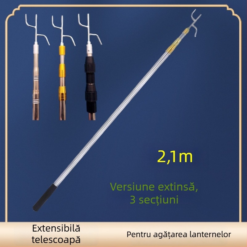 Stâlp telescopic pentru felinare de agățat, exterior, lampion în formă de Winter Melon, serigrafie Silk Screen, Stil Chinez Nou