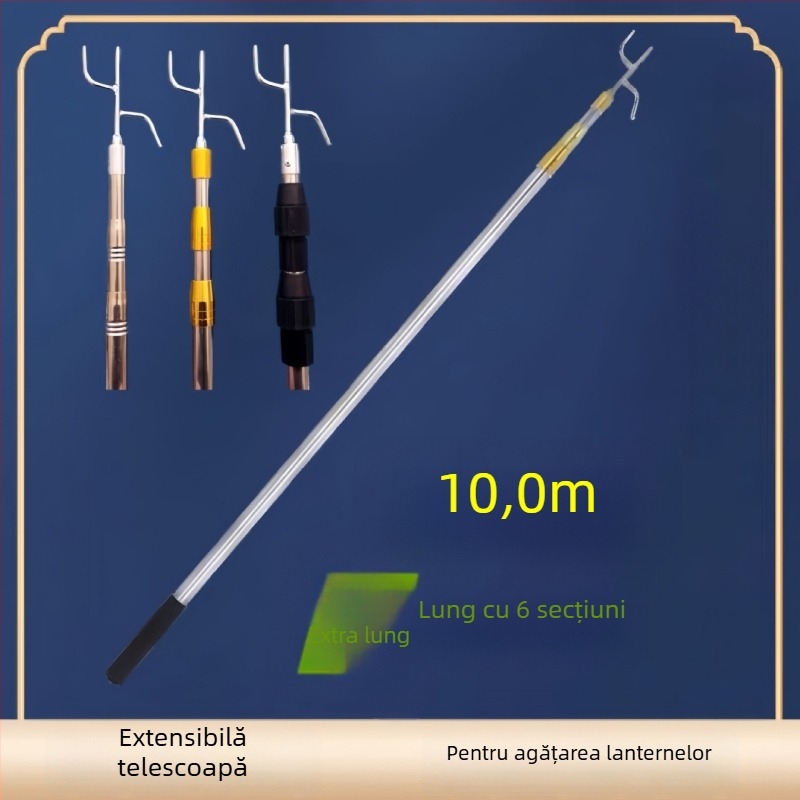 Stâlp telescopic pentru felinare de agățat, exterior, lampion în formă de Winter Melon, serigrafie Silk Screen, Stil Chinez Nou