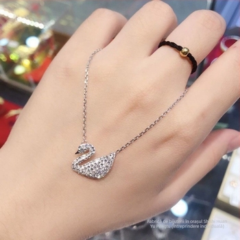 Colier lebădă din argint 925 pentru femei, lanț claviculă, stil influencer online, brand World