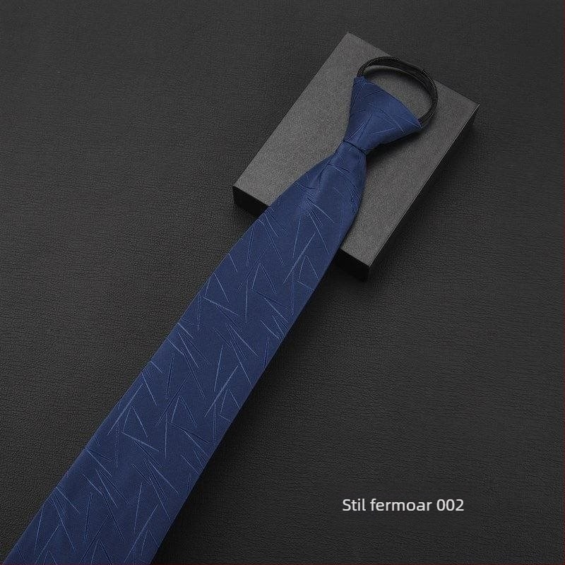 Clema de cravată - fără nod, model în dungi cu motiv floral la guler, pentru bărbați