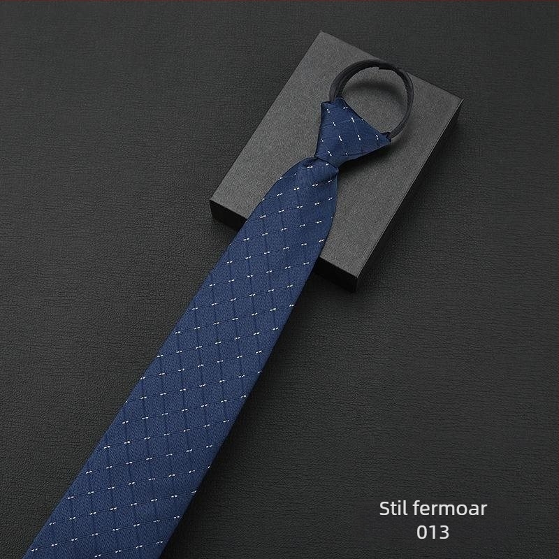 Clema de cravată - fără nod, model în dungi cu motiv floral la guler, pentru bărbați