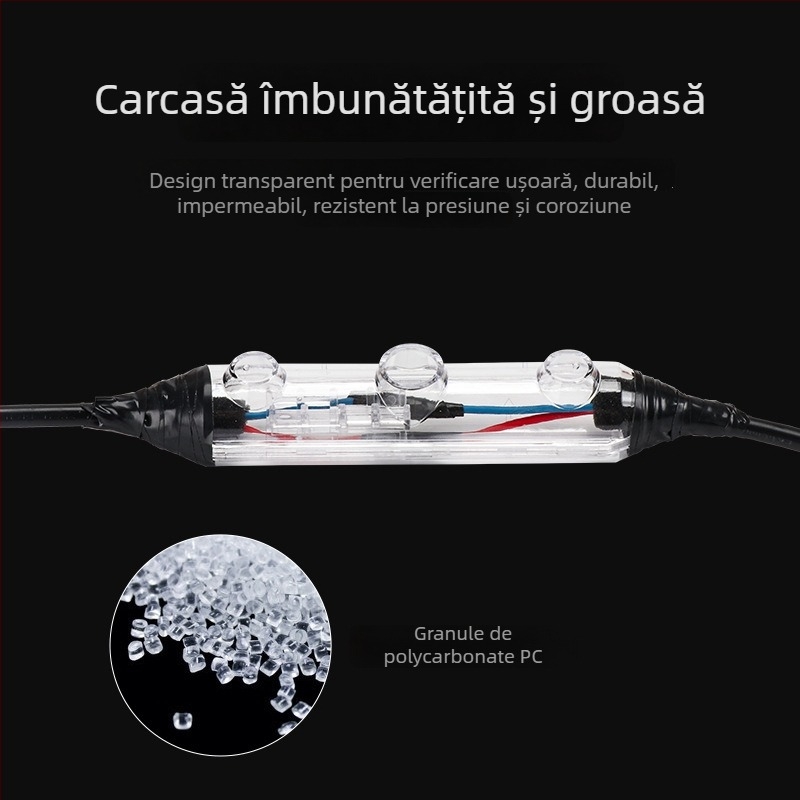 Cutie de legătură impermeabilă umplută cu gel pentru iluminat stradal exterior, 1 intrare, 2 ieșiri, izolată și etanșă, protecție împotriva stropilor