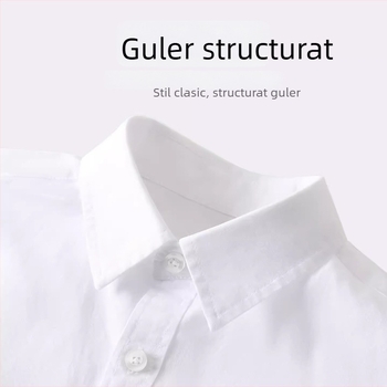 Cămașă pentru copii cu mânecă lungă, școlară, stil coreean, finisaj moale, amestec din bumbac 30%, iarnă 2025