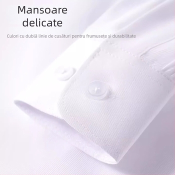 Cămașă pentru copii cu mânecă lungă, școlară, stil coreean, finisaj moale, amestec din bumbac 30%, iarnă 2025